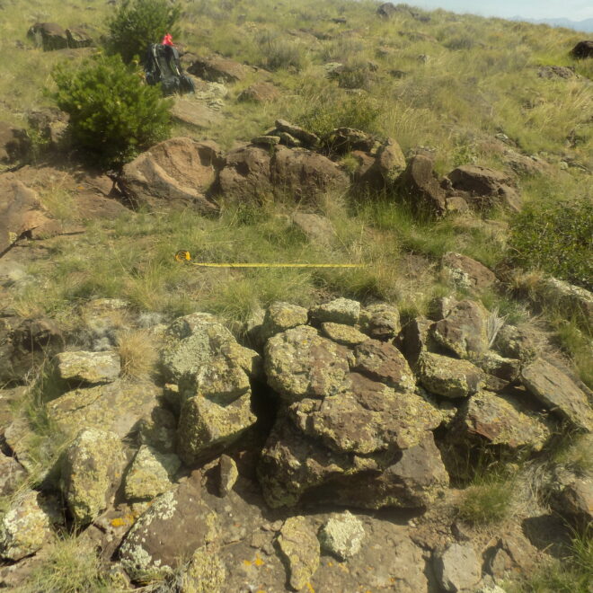 A stone enclosure documented during the survey.