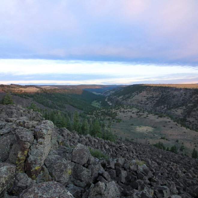 Looking over the rim to the La Botica site. Photo by Cal Ruleman.